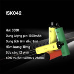 ISK042 pod dùng 1 lần 3000 hơi thân hình vuông Disposable POD
